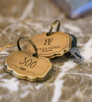 Numbered key fobs for hotel