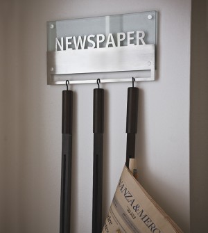 Newspaper rack wall mounted