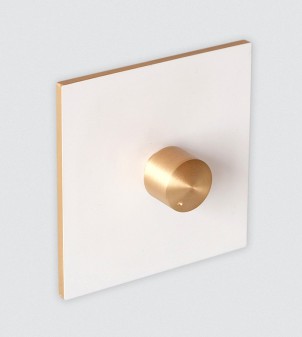 White switch plate with dimmer
