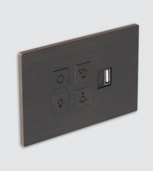 Switch plates with button and USB port