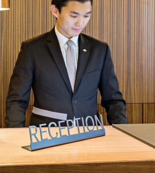 Reception desk sign
