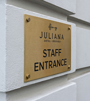 Staff sign for external use with engraved lettering