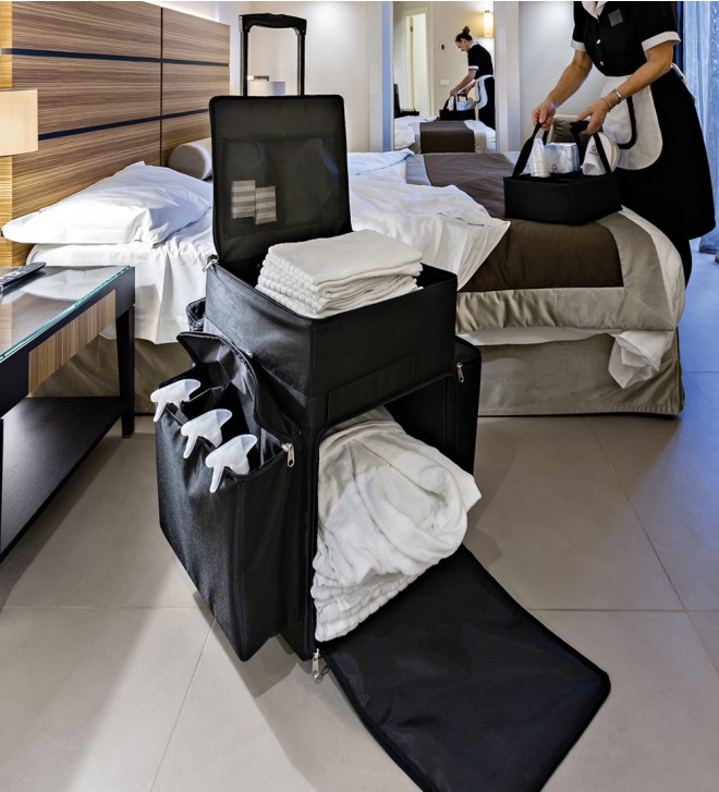 Hotel housekeeping trolley