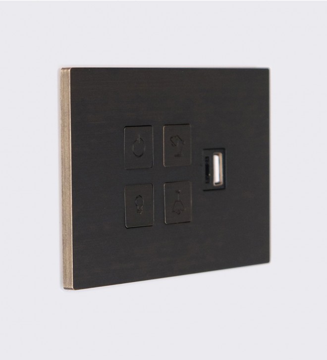 Switch plates with button and USB port