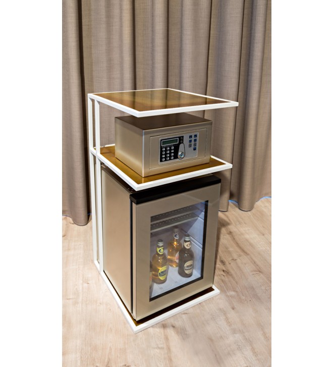 Structure with shelves for minibar