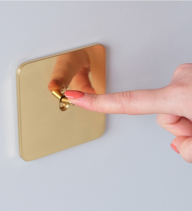 Brass switch plates with toggles