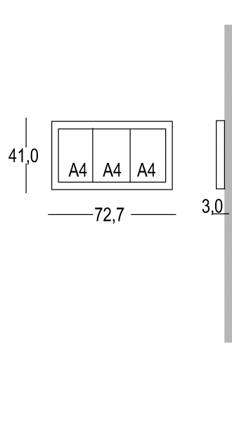 Menu display, three A4 sheet version